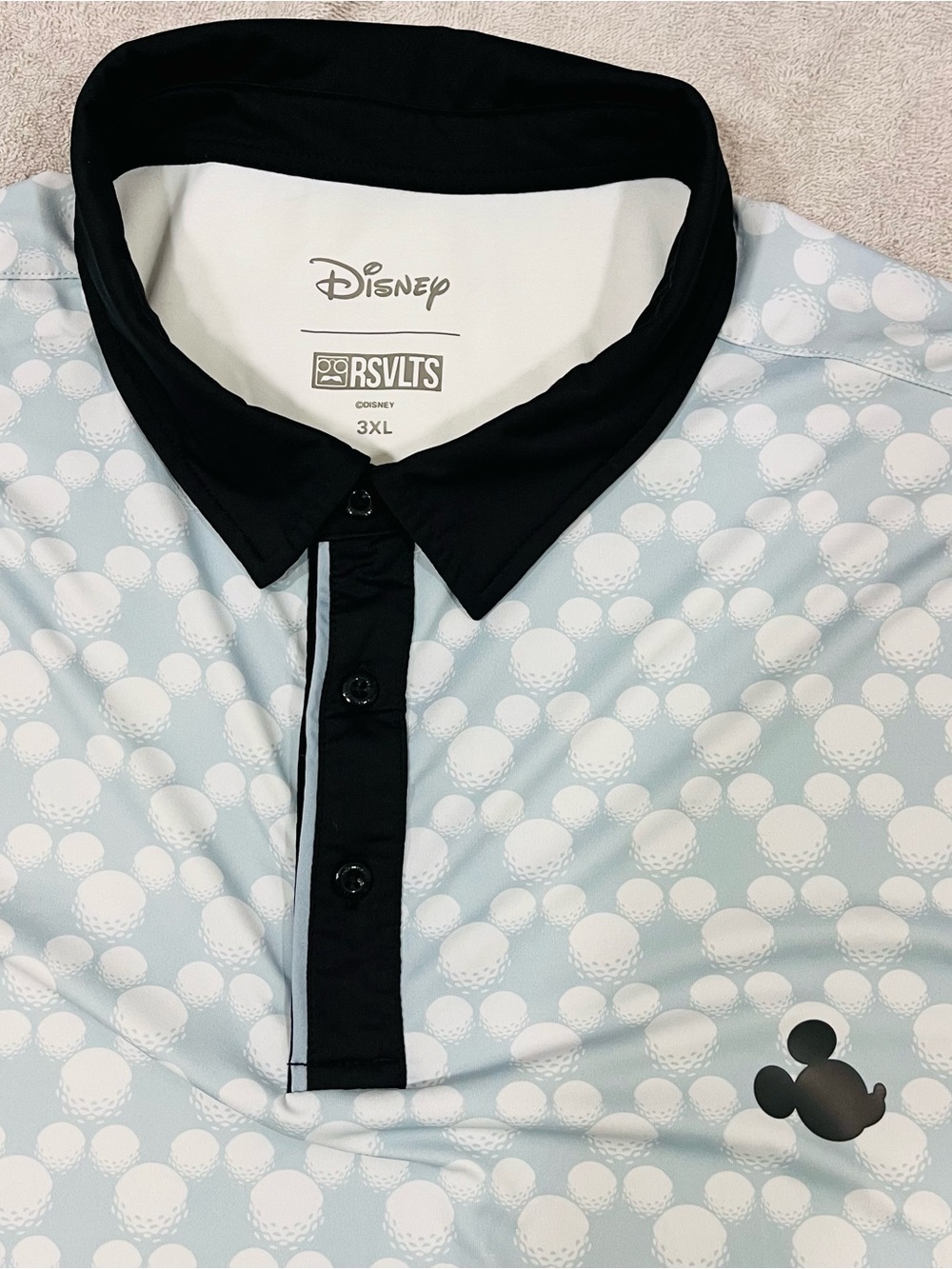 RSVLTS Mickey Mouse All Day Polo Disney Country Club Golf Ball Blue 3XL